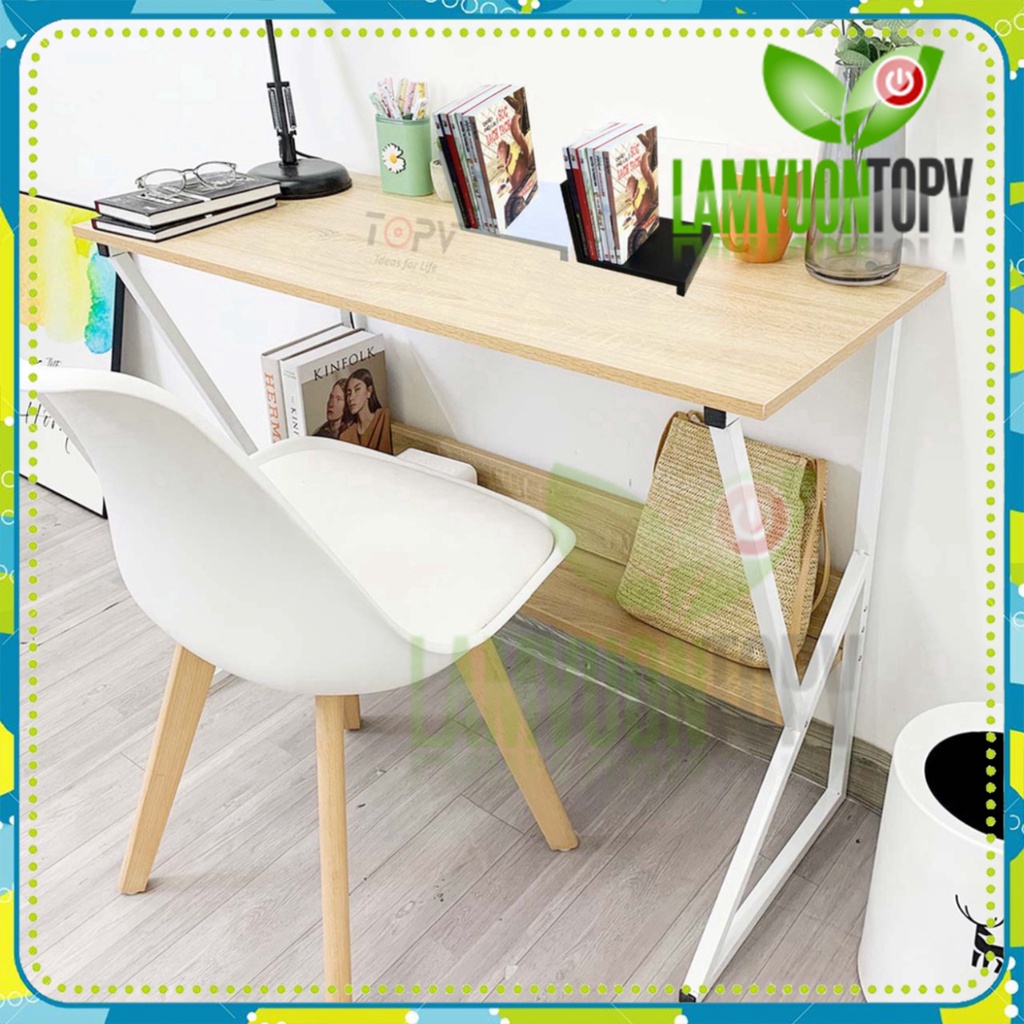 Giá sách để bàn học bàn làm việc TOPV gỗ mini đựng đồ decor trên kệ sách giá rẻ để đỡ vở cho bé nhỏ trắng Làm vườn TopV