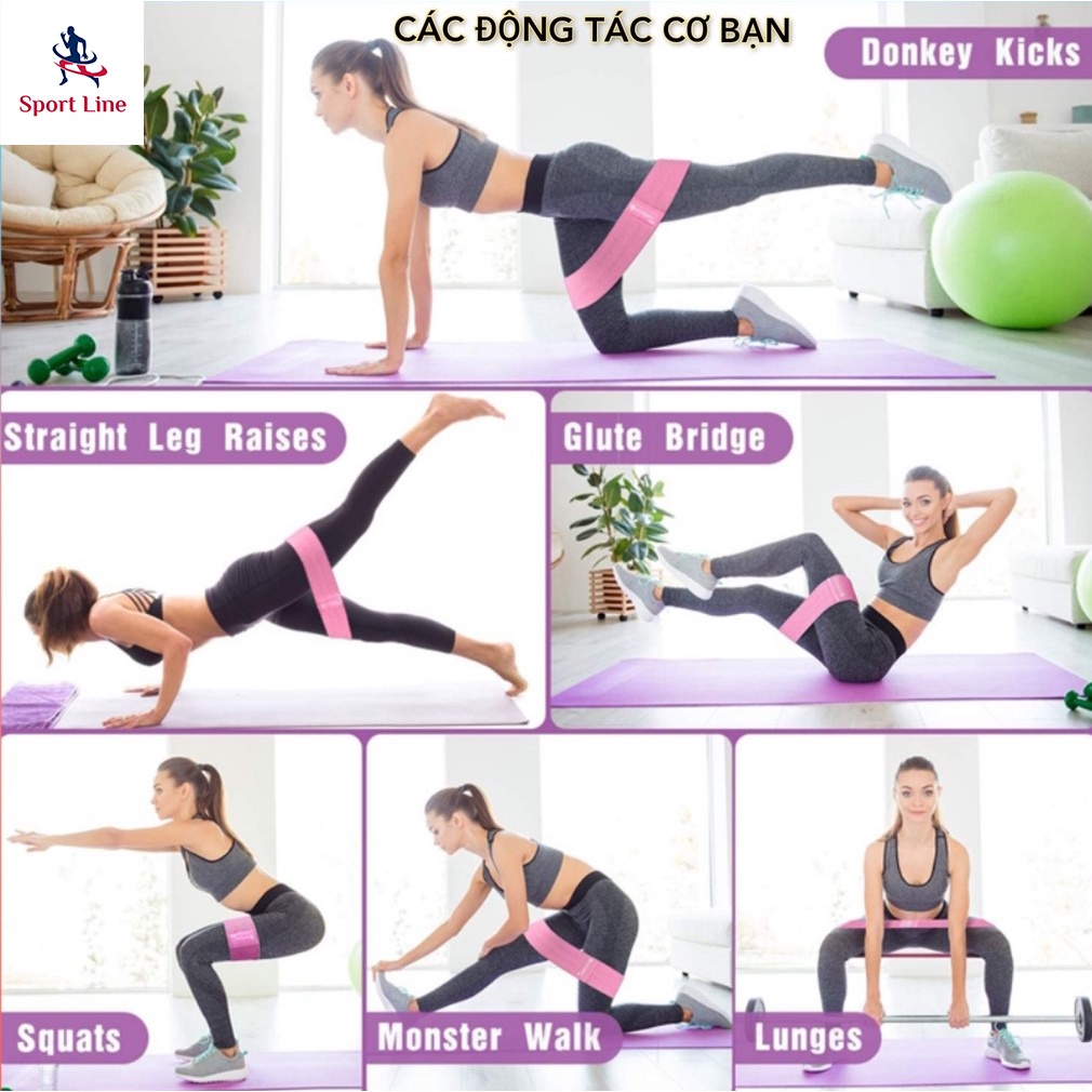 Dây kháng lực, dây kháng lực tập mông, dây kháng lực Miniband, Gym, Yoga Thể Thao Tại Nhà