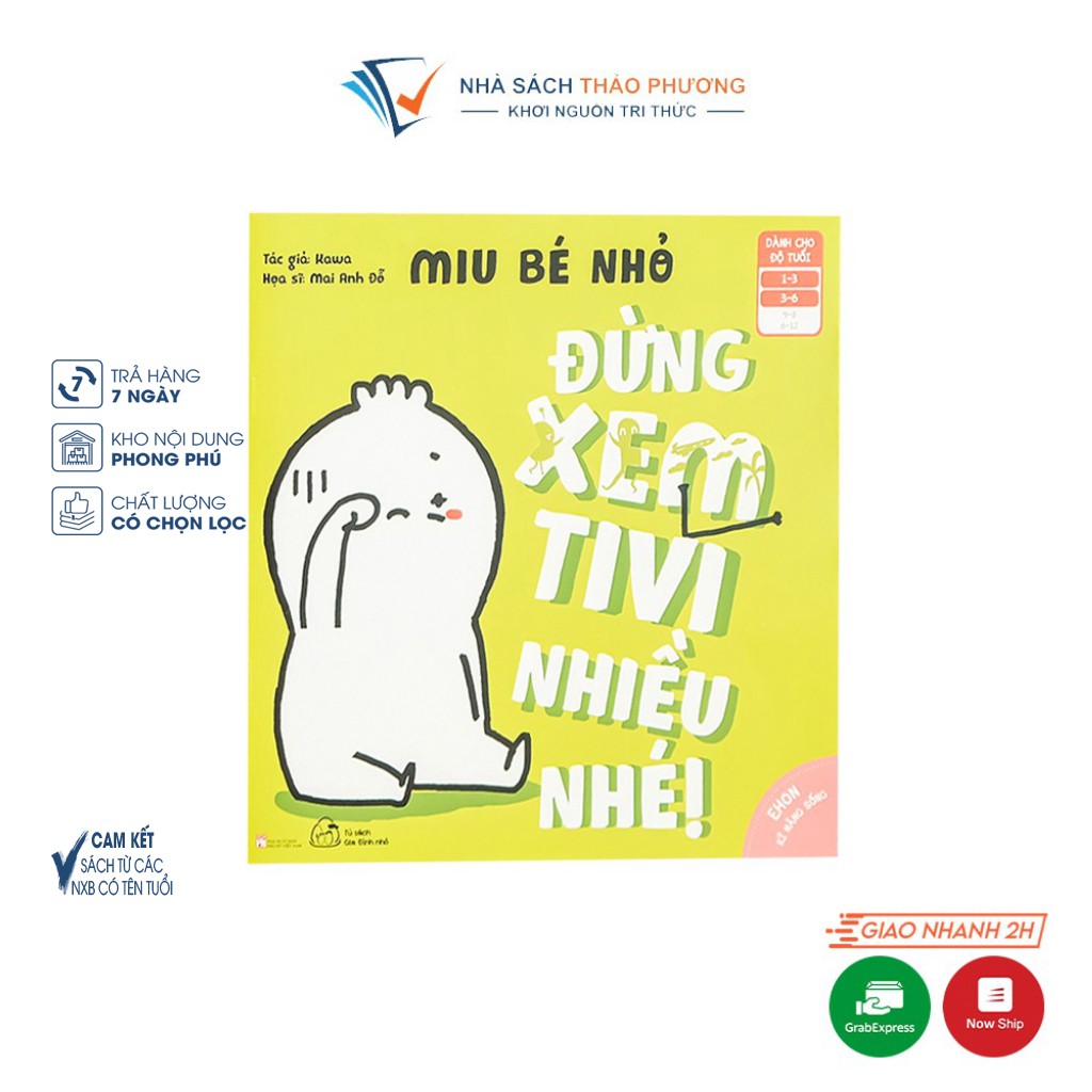 Sách Ehon kỹ năng sống - Miu bé nhỏ Đừng xem tivi nhiều cho bé 1-6 tuổi