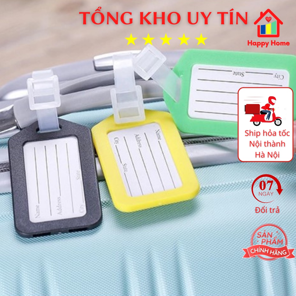 Thẻ tên hành lý, name tag vali du lịch, công tác, đi học, đi làm bảo đảm an toàn, nhanh gọn Happy Home