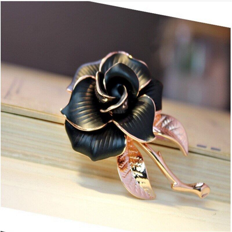 Trâm Cài Áo Hình Hoa Hồng Bằng Kim Loại Cao Cấp Phong Cách retro