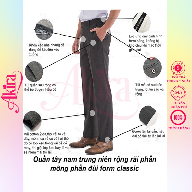 Quần tây nam công sở trung niên đẹp vải không phai, mềm không ra màu loại quần tây nam ống suông phổ thông giá rẻ