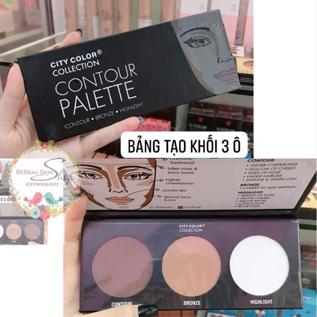 PHẤN TẠO KHỐI 3 Ô CITY COLOR CONTOUR EFFECTS PALETTE