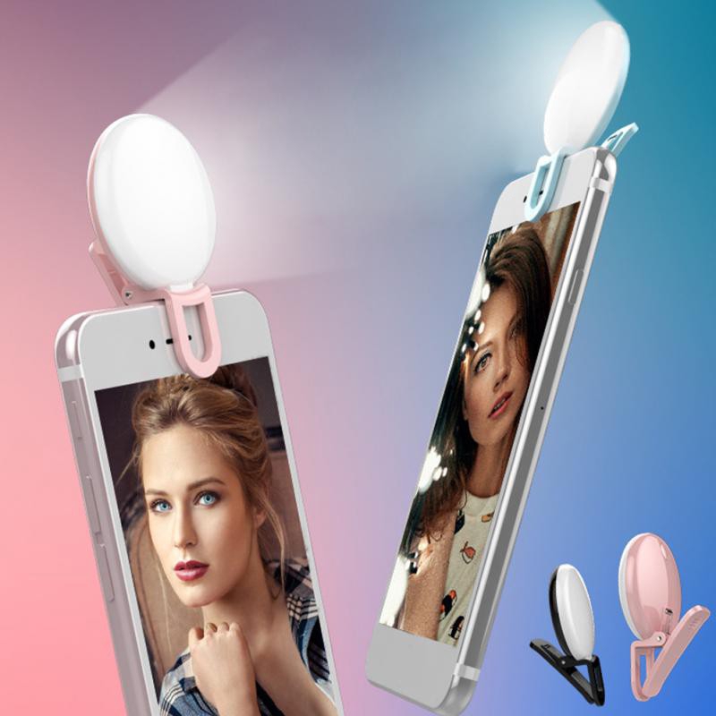 Đèn Led Tròn Kẹp Điện Thoại Hỗ Trợ Chụp Ảnh Selfie