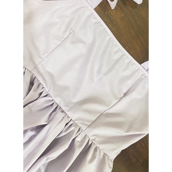 Pass đầm 2 dây tím pastel