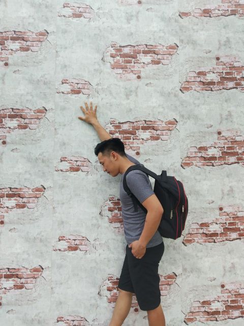 Decal giấy dán tường tường gạch chưa tô khổ 45cm keo sẵn giá 1m dài