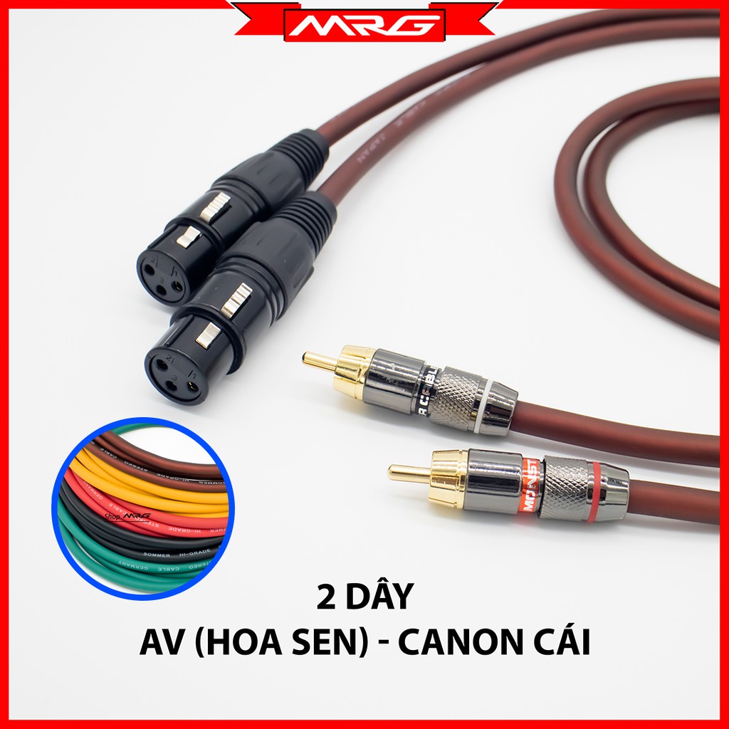 Cặp Dây Canon Cái Ra AV/Hoa Sen, dài 1met-2met-3met-5met-8met-10met, kết nối vang số vào mixer hoặc từ mixer ra vang