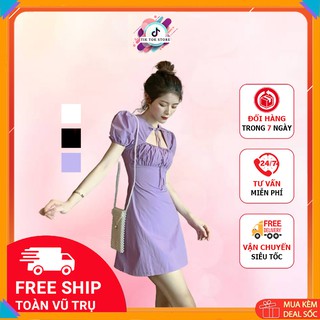 Đầm tay phồng nhún ngực, váy đũi Tik Tok Store