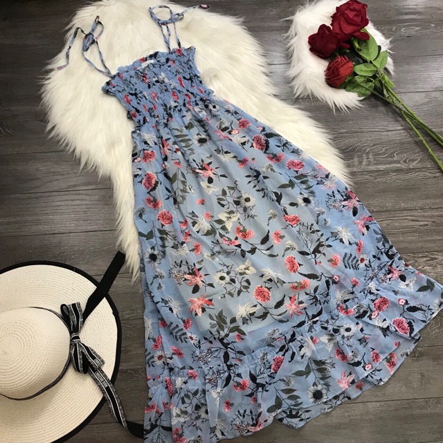 MAXI HOA NHÍ XANH NGỌC