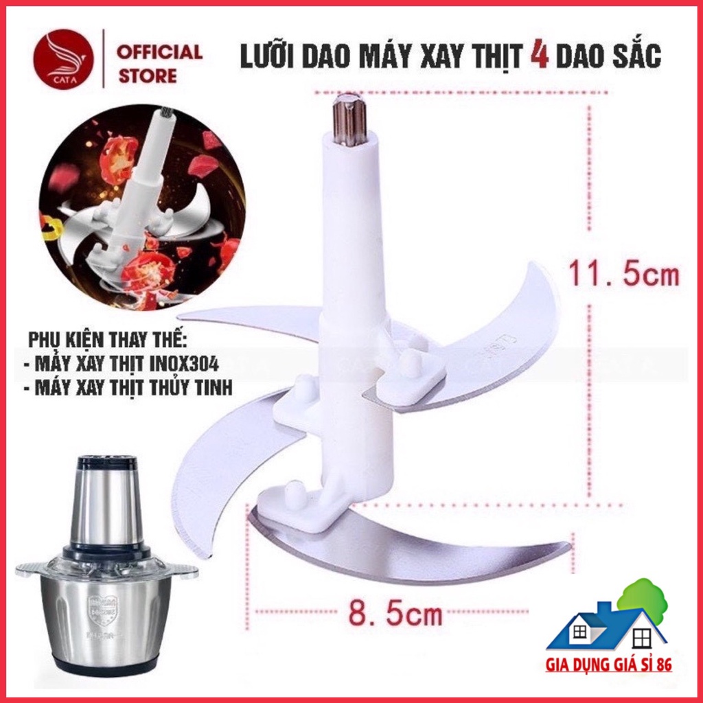 [Lưỡi máy xay thịt] Dao xay thịt 4 lưỡi inox dự phòng, thay thế cho máy xay 2l-3l