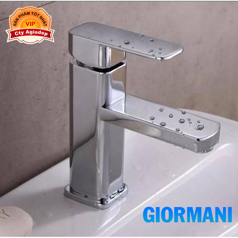 Vòi Lavabo Vuông ITALIA GIORMANI vòi bồn rửa chất lượng cao + Đôi dây cấp
