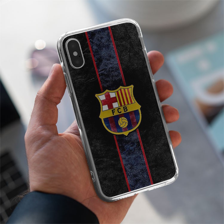 Ốp đt iphone bóng đá logo barcelona nền hình tường xám cực đẹp dành cho Iphone 5 đến 12 Promax BAR20210048