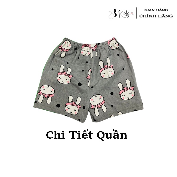 BB Kids Bộ Cotton Ngắn Tay Màu Ghi Cho Bé Gái