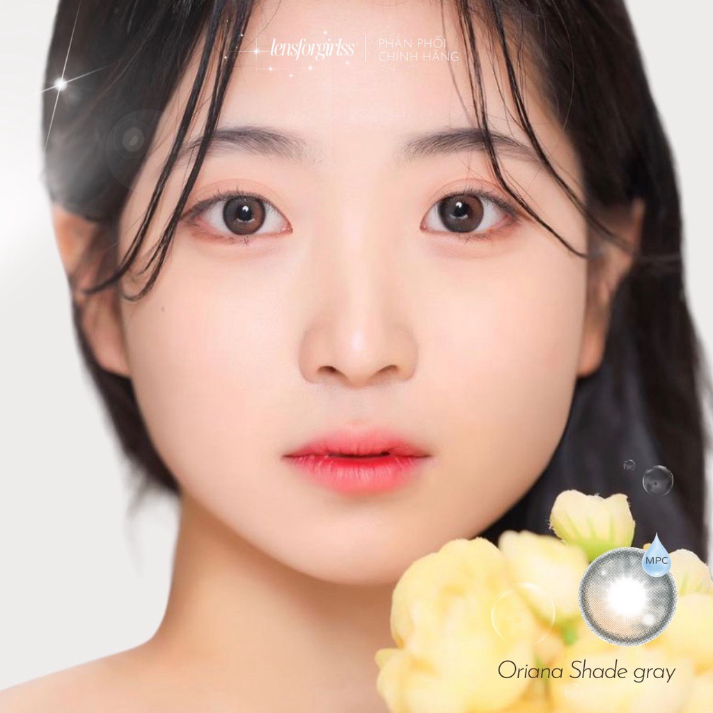 Kính áp tròng hiệu ứng phủ bóng hot trend Oriana Shade Gray chính hãng Isha Made in Korea | Hsd 6 tháng  Lens cận