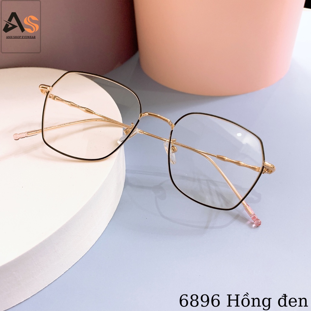Gọng kính vuông to nam nữ chất liệu kim loại nhận cắt mắt cận viễn loạn 8899