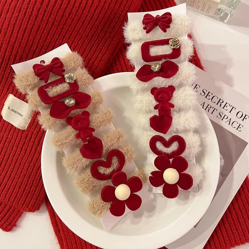 Sét 7 chun buộc tóc lông thỏ