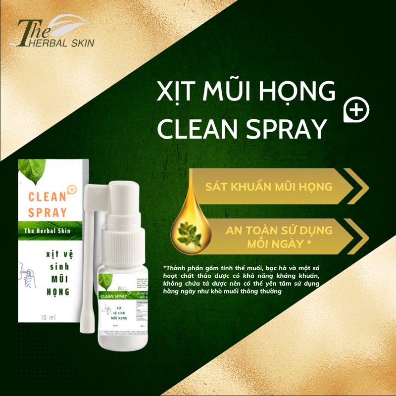 Dung Dịch Xịt Mũi Họng Hằng Ngày Diệt Khuẩn The Herbal Skin 10ml