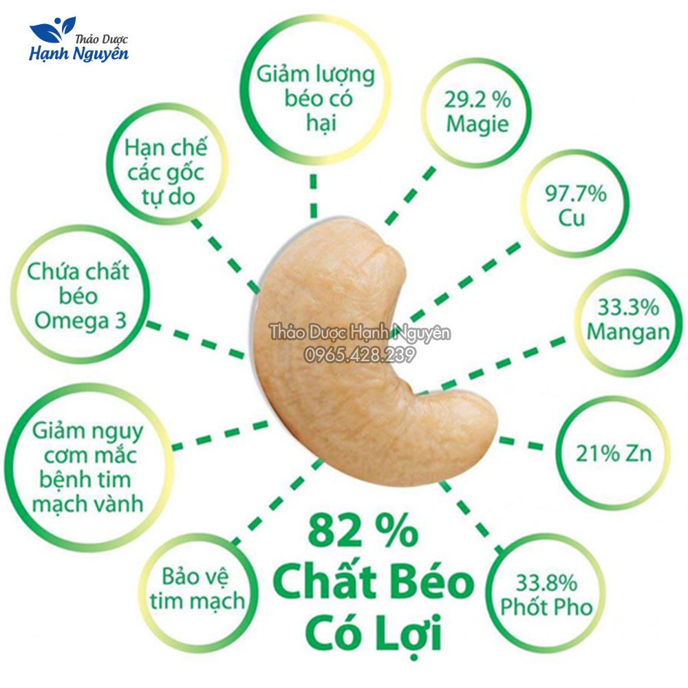 Hạt điều vỏ lụa rang muối 1kg (Hàng loại 1, ăn vặt, làm bánh, sữa hạt thơm ngon) - Thảo Dược Hạnh Nguyên