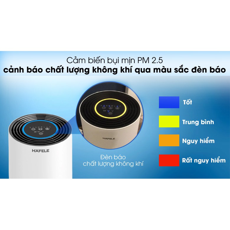 Máy lọc không khí bộ lọc HEPA có diệt khuẩn UV Hafele CF-8116 / 537.82.710 dùng diện tích dưới 25m2 - Hàng chính hãng