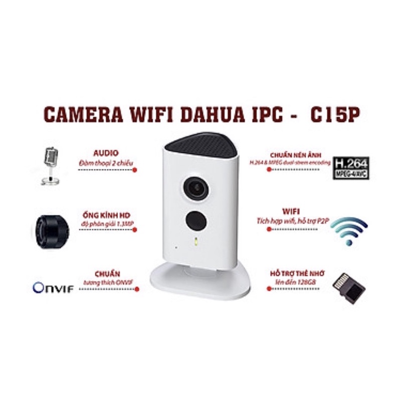 Camera IP Wifi Dahua 1.3Mp IPC-C15P - Hàng chính hãng-New