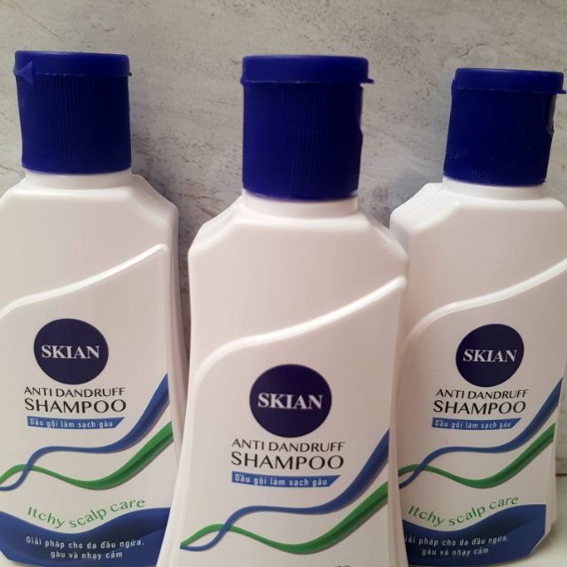 Gội trị gàu skian shampoo hỗ trợ hiệu quả cho da đầu bị gàu, ngứa và nhạy cảm, dùng hàng ngày hoặc 1 tuần 2 đến 3 lần