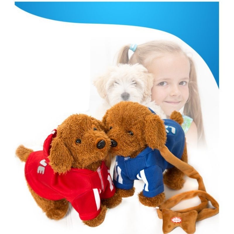 Chó Bông Biết Đi Biết Hát AIQ Store cho bé yêu thích con vật - Đồ Chơi Chó Bông Biết Lắc Mông vui nhộn với trẻ