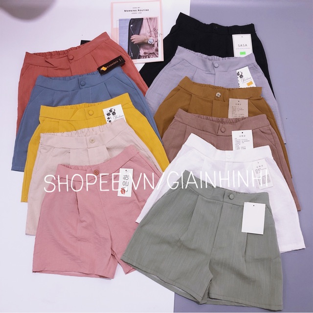 Quần short đũi 1 cúc có chun sau dễ mặc - NhiNhi Shop