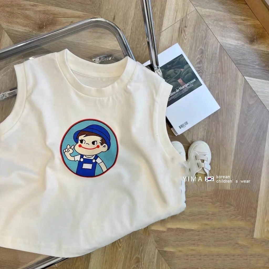 Bộ Đồ Thể Thao Áo Sát Nách Phối Quần Short Họa Tiết Kẻ Sọc Phong Cách Nhật Hàn Thời Trang Mùa Hè Cho Bé 2022