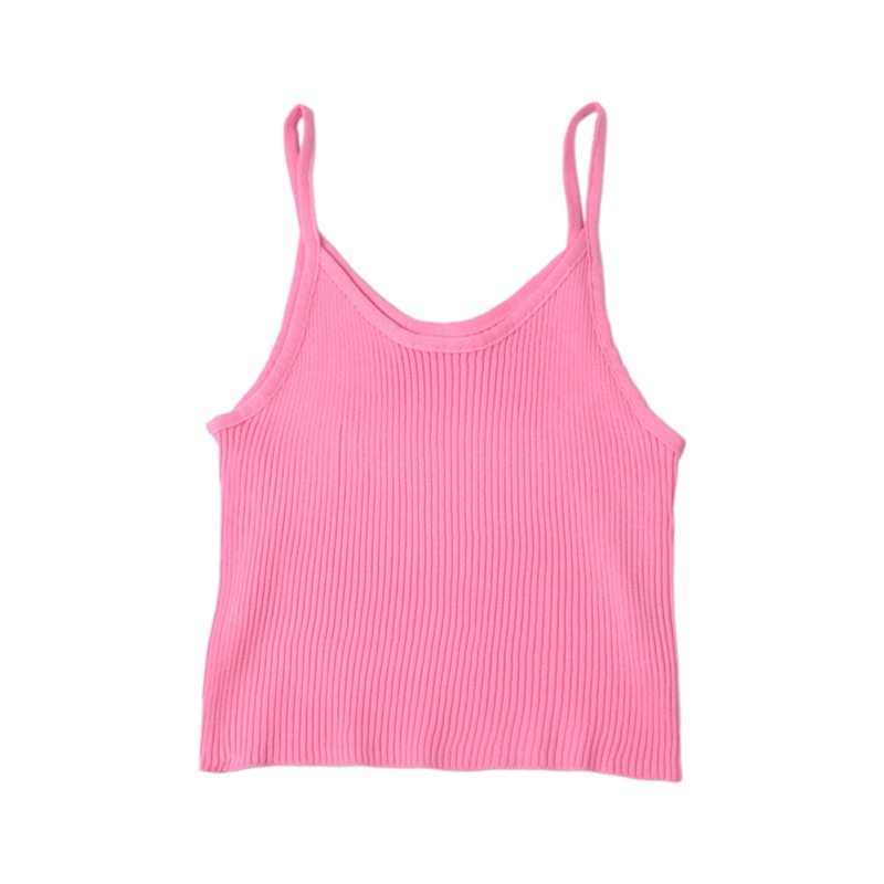 Áo Croptop Dệt Kim Sát Nách Kiểu Dáng Đơn Giản Dễ Phối Đồ Dành Cho Nữ