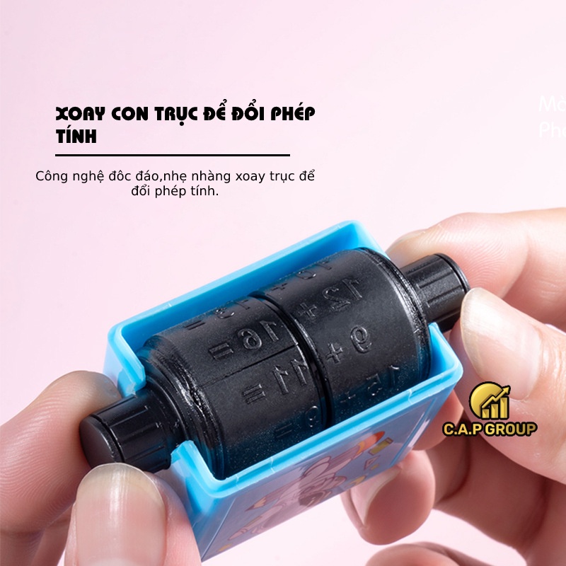 Máy in con dấu lăn tạo phép tính đơn giản ngẫu nhiên cộng trừ mini cho bé học sinh học Toán phạm vi 100 - 0V2