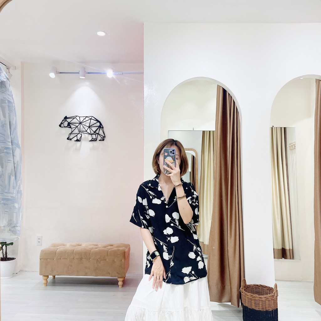 Sơ mi lá đen trắng | 11 HIN