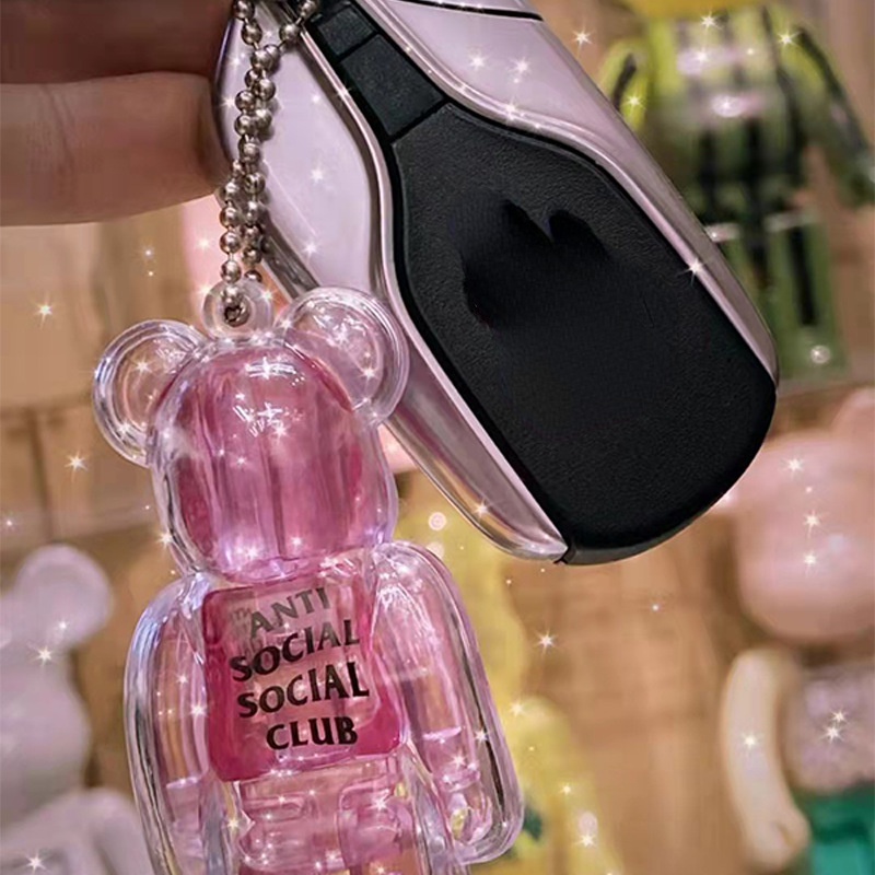 Vỏ Bảo Vệ Hộp Sạc Tai Nghe Airpods 100% Trong Suốt Kèm Móc Khóa Hình bearbrick Độc Đáo