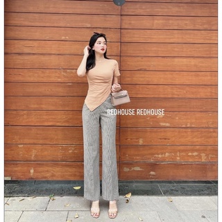 Quần suông kẻ nhỏ cạp 5p