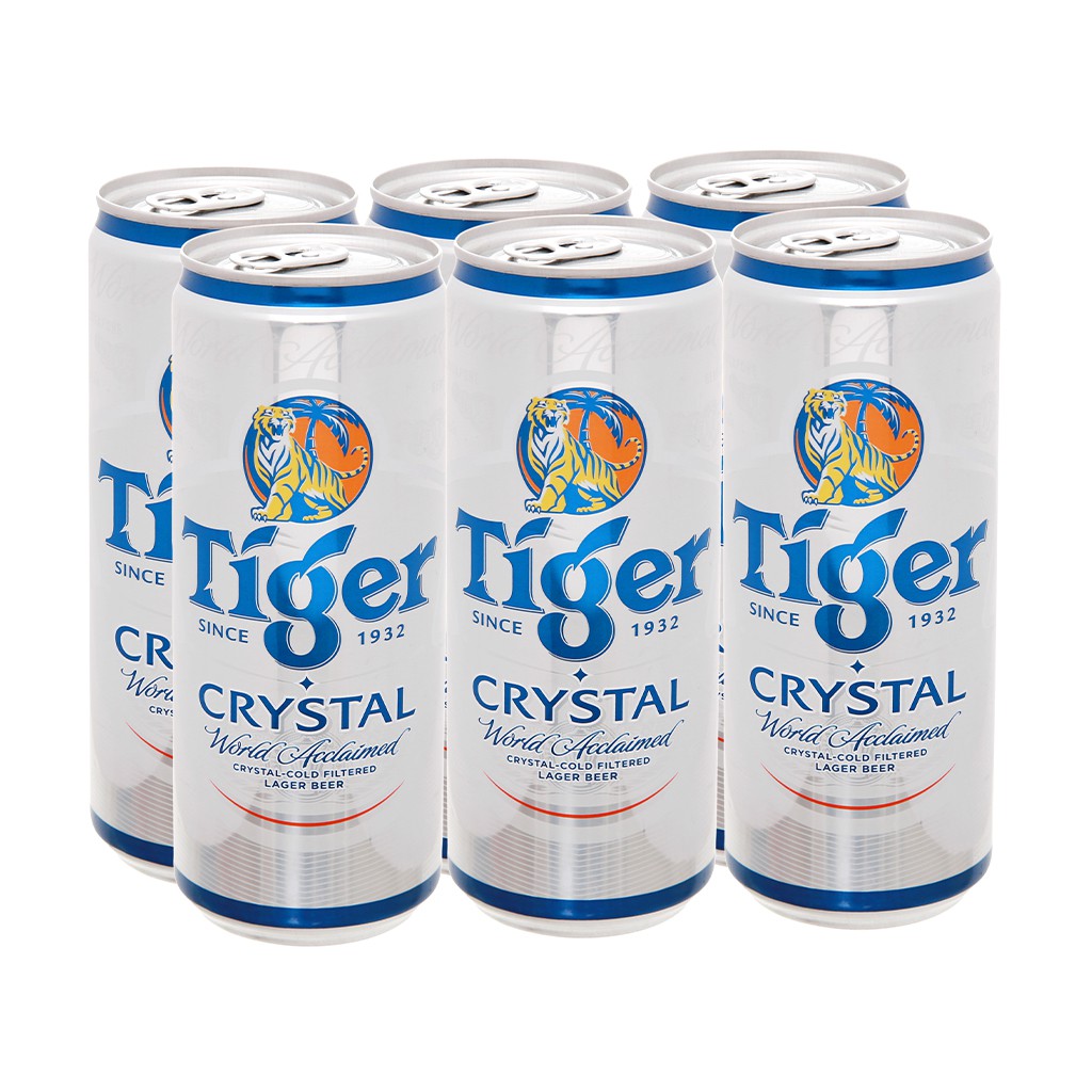 Thùng 24 lon Tiger Crystal sleek 330ml/lon - Tiger Bạc