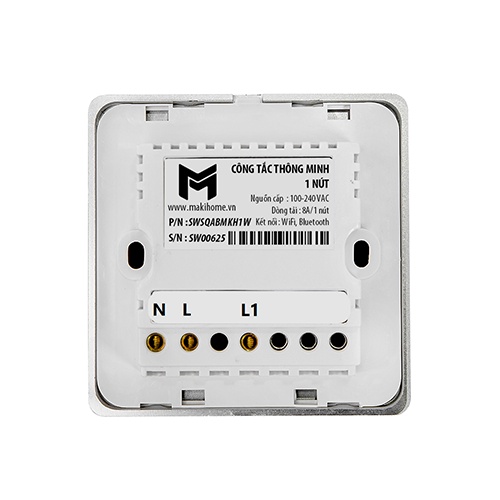 Công tắc cảm ứng wifi vuông 1 nút