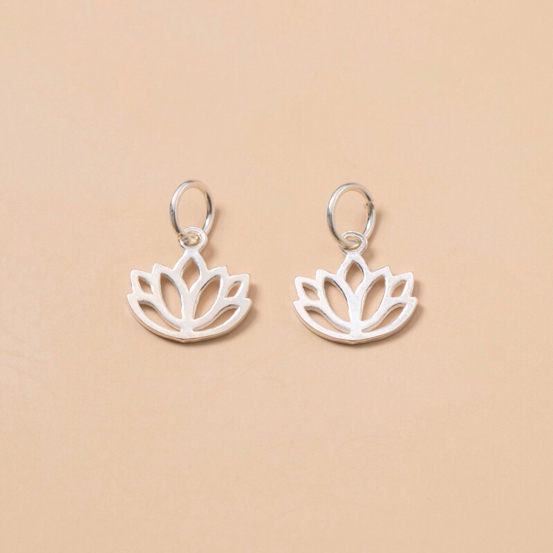 [S925] Charm bạc treo hoa sen - MH162