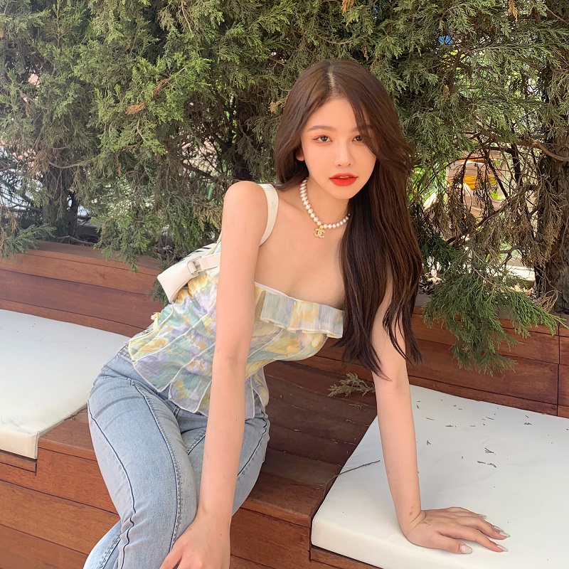 Áo không tay in hình hoa thời trang thanh lịch