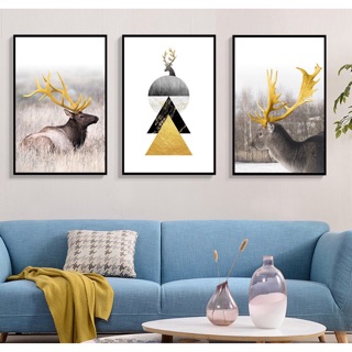 Bộ tranh hươu vàng sang trọng 50 x 70cm sr193-1