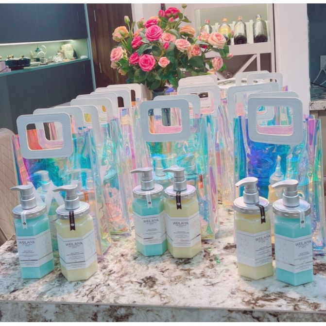 Túi 7 Màu Holagram Weilaiya Chính Hãng Limited PVC Dẻo, Túi Bling Hot Trend, Túi Xách Tay Đựng Mỹ Phẩm Dầu Gội Skincare