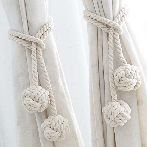 Dây buộc rèm bện dây macrame 2 nút thắt