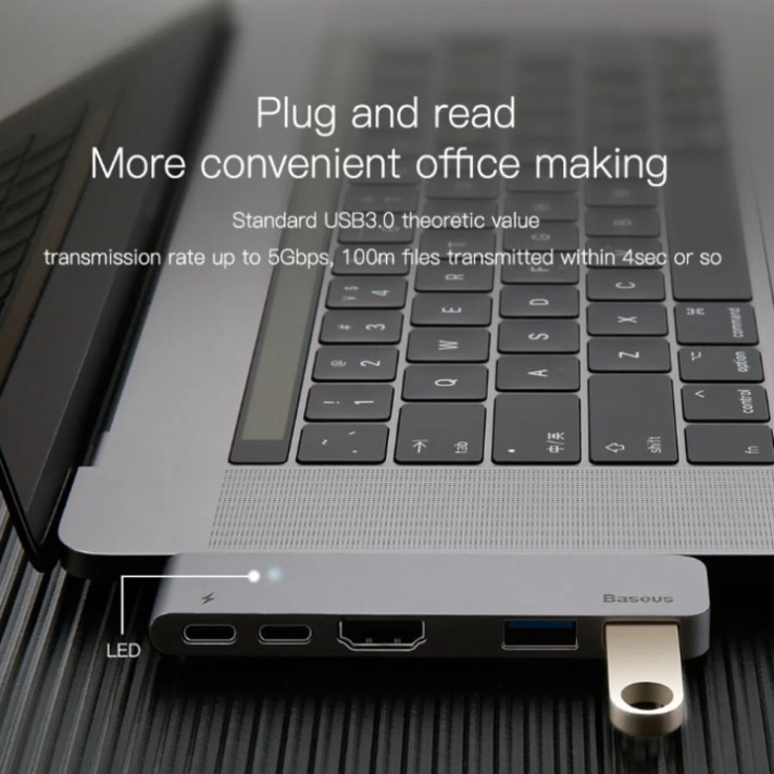 Sản Phẩm Bộ Hub chuyển đổi 5 trong 1 dành cho Macbook Pro CAHUB-B0G .