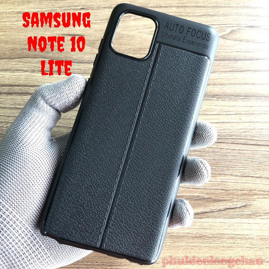 Ốp Lưng Samsung Note 10 Lite Dẻo Giả Da Đen Đẹp