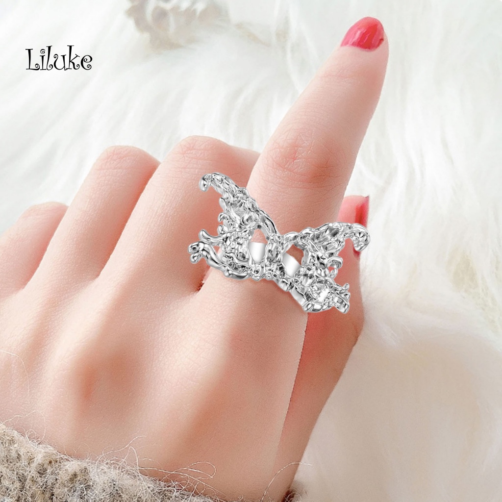 Nhẫn Hợp Kim Trang Trí Hình Bươm Bướm Đính Đá Thời Trang Cho Nữ