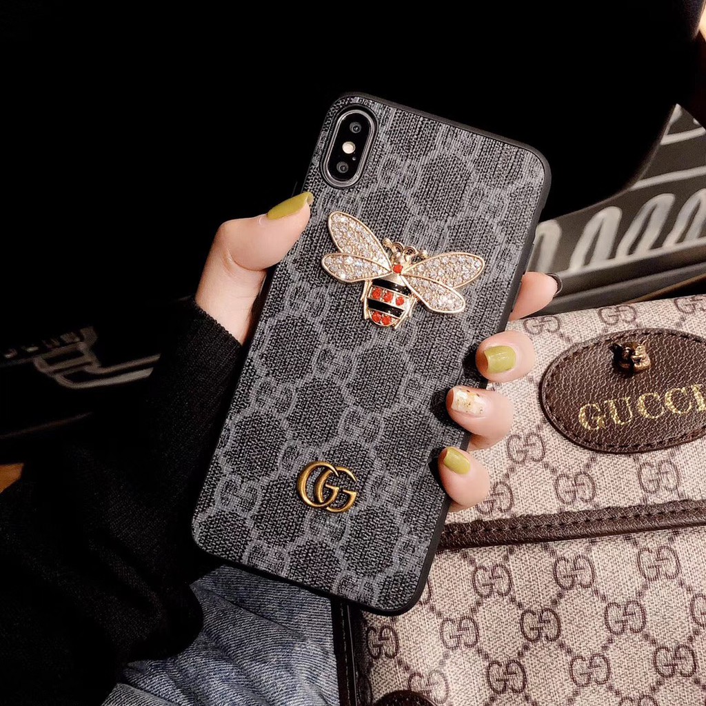 [with retail box] Stock iphone 12 11 PRO XSMAX XR XS 7 8 PLUS Gucci Classic Bee Fashion Tide brand mobile phone case