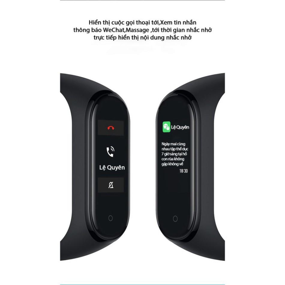 GIÁ TỐT NHẤT XiaoMi MiBand 4 đồng hồ thông minh band AI Màng hình 7 sắc Đo nhịp tim đo huyết bước chân app tập thể dục c