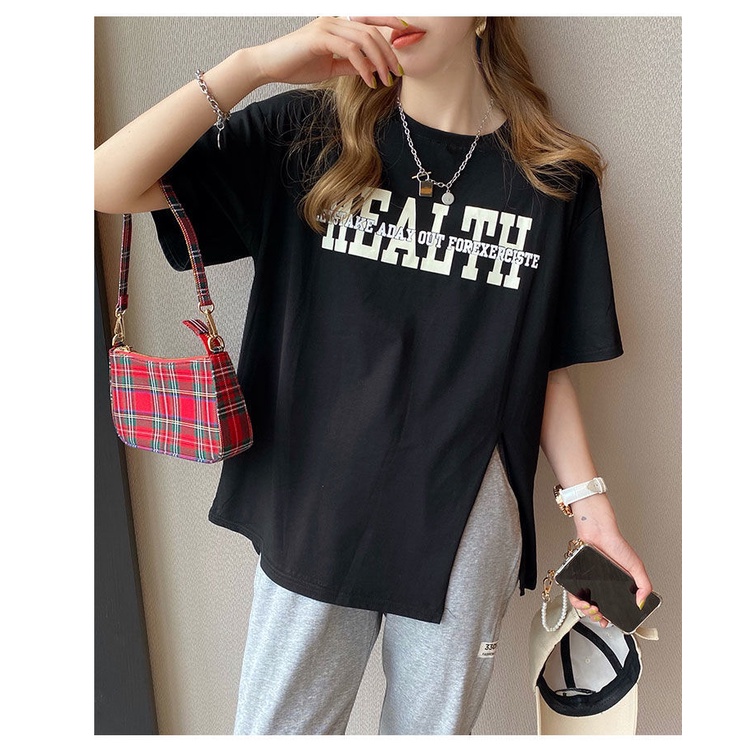 AMOI Áo Thun Tay Ngắn Dáng Rộng Plus Size Thời Trang Cho Nữ