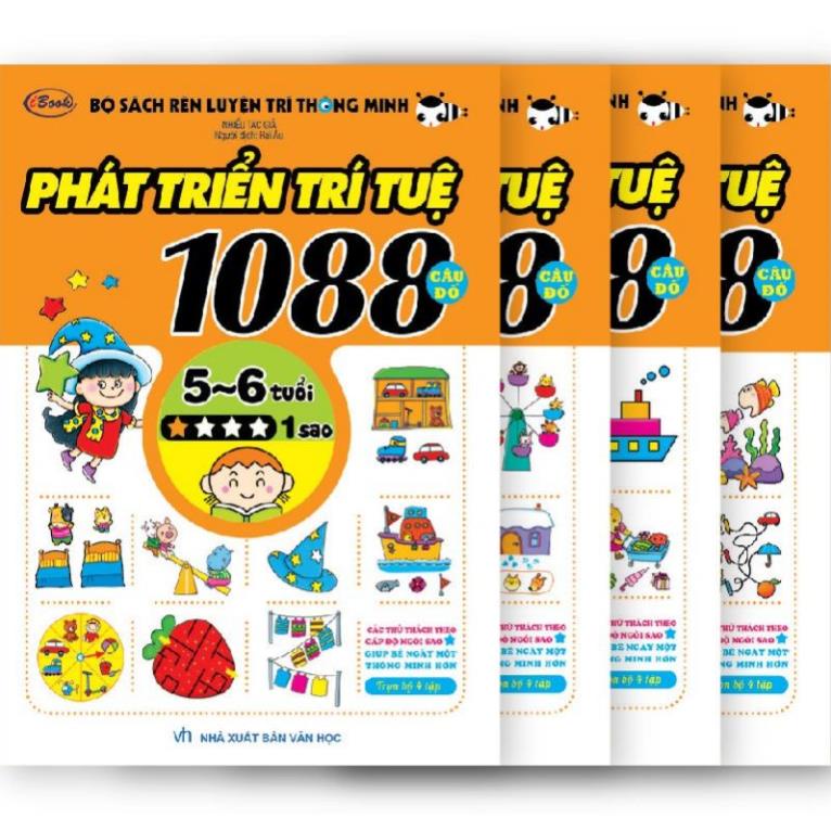 Sách - 1088 câu đố phát triển trí tuệ cho bé 5-6 tuổi (Bộ 4 cuốn)