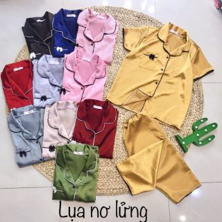 Bộ pizama lụa quần lỡ tay ngắn