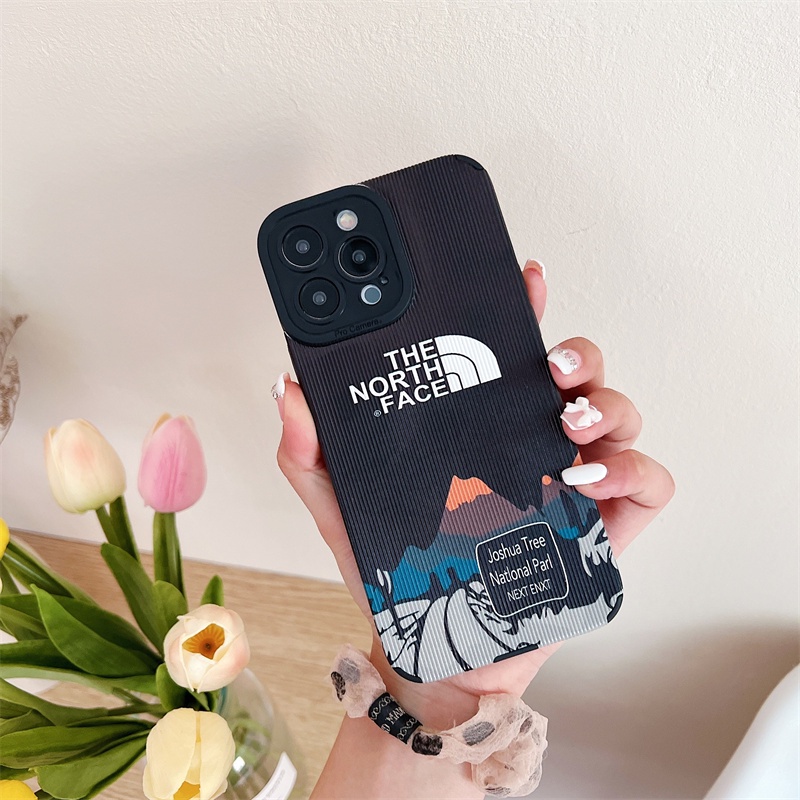 Ốp Điện Thoại Da Họa Tiết The North Face Cho iPhone 13 / 12 Pro Max X XR Xs Max 7 / 8 Plus