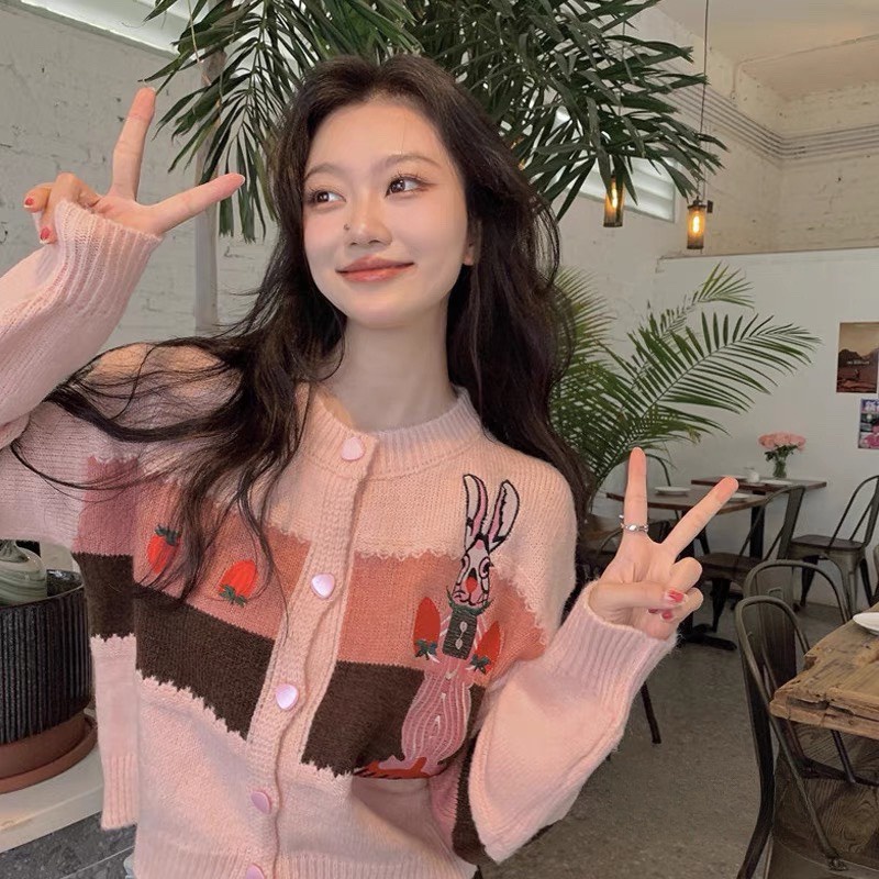 Áo khoác nữ,Áo len Lông Thỏ Quảng Châu L1   🈴Hàng nhập Qc mã hót girl Cc🈴
